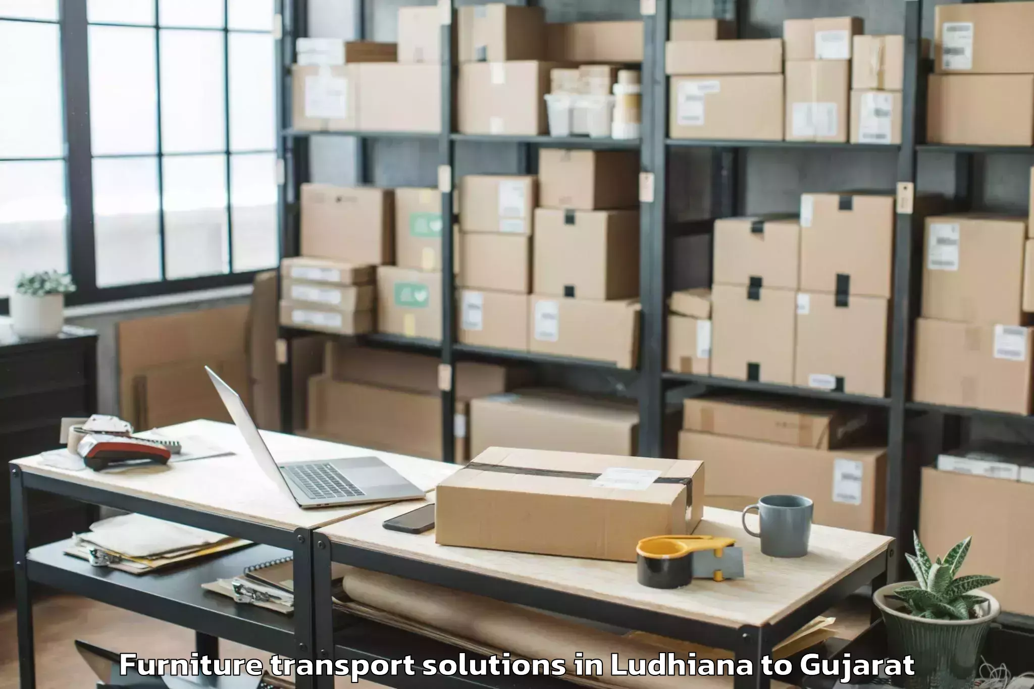 Comprehensive Ludhiana to Khedbrahma Furniture Transport Solutions